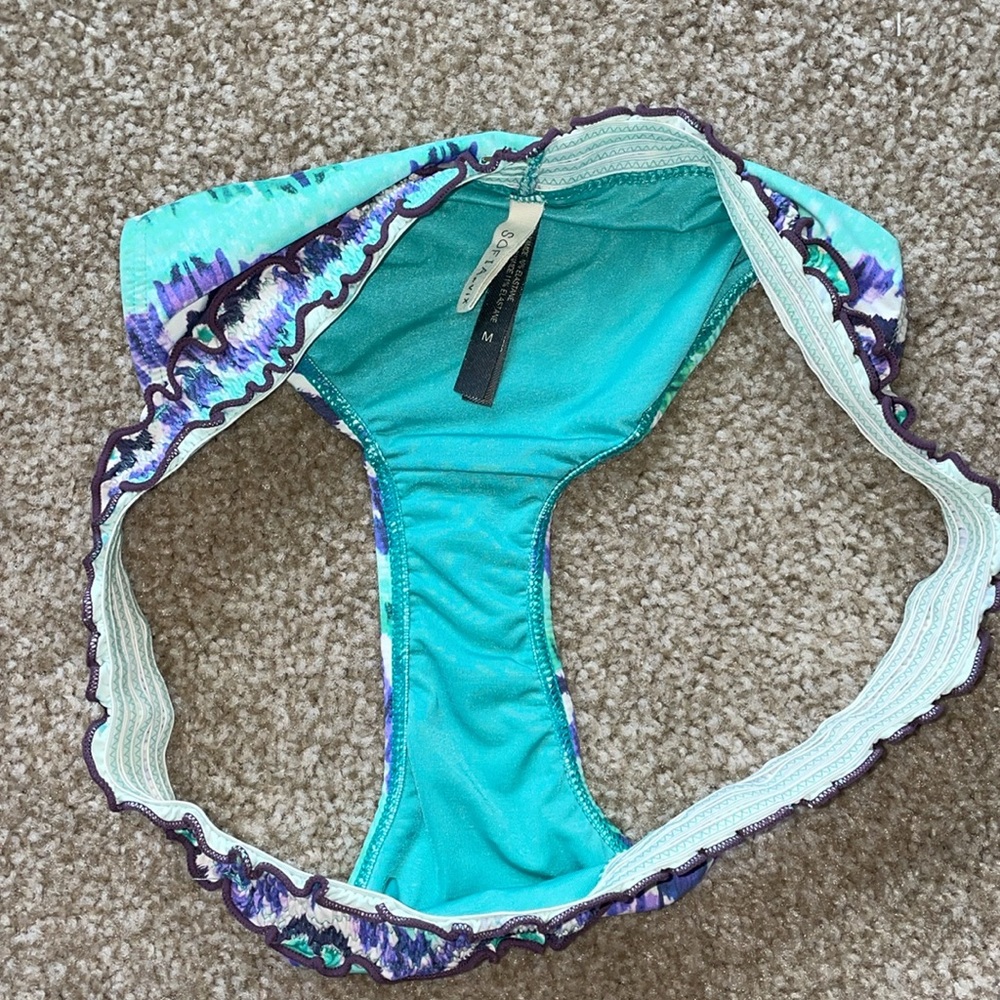 Sofia By Vix Teal Purple Solid Rouching Band , Fu… - image 3